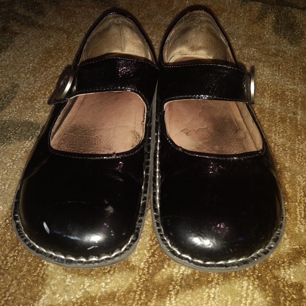 ALEGRIA PAL-101 Black Patent Leather Mary Janes